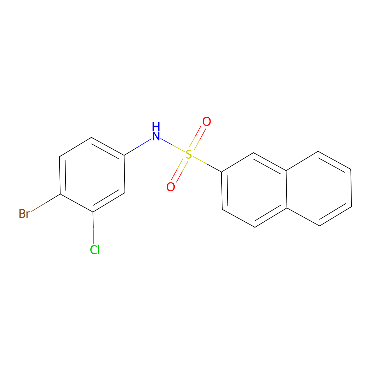 N-(4-bromo-3-chlorophenyl)naphthalene-2-sulfonamide molecular structure, CAS 713107-03-0