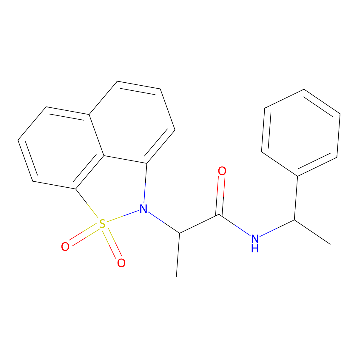 2-(1,1-dioxido-2H-naphtho[1,8-cd]isothiazol-2-yl)-N-(1-phenylethyl)propanamide molecular structure, CAS 713107-06-3