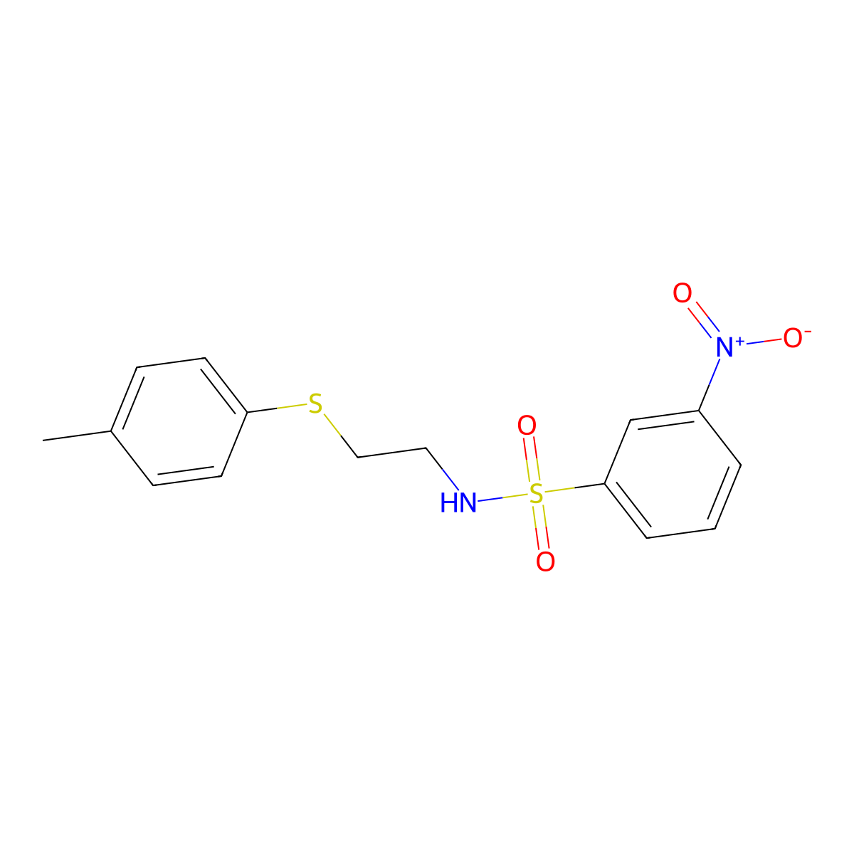 N-[2-(4-methylphenyl)sulfanylethyl]-3-nitrobenzenesulfonamide molecular structure, CAS 713107-14-3