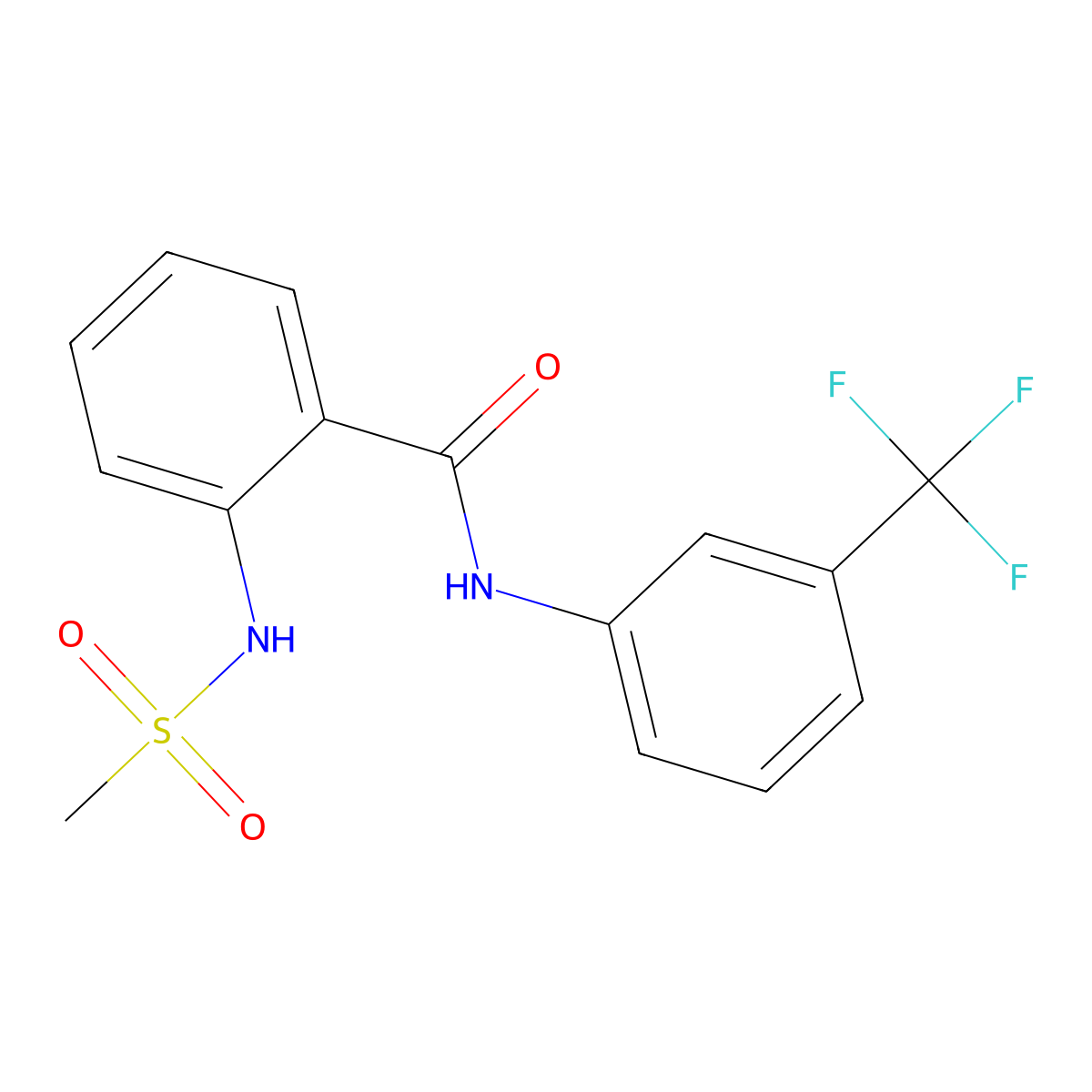 2-(methanesulfonamido)-N-[3-(trifluoromethyl)phenyl]benzamide molecular structure, CAS 713107-18-7