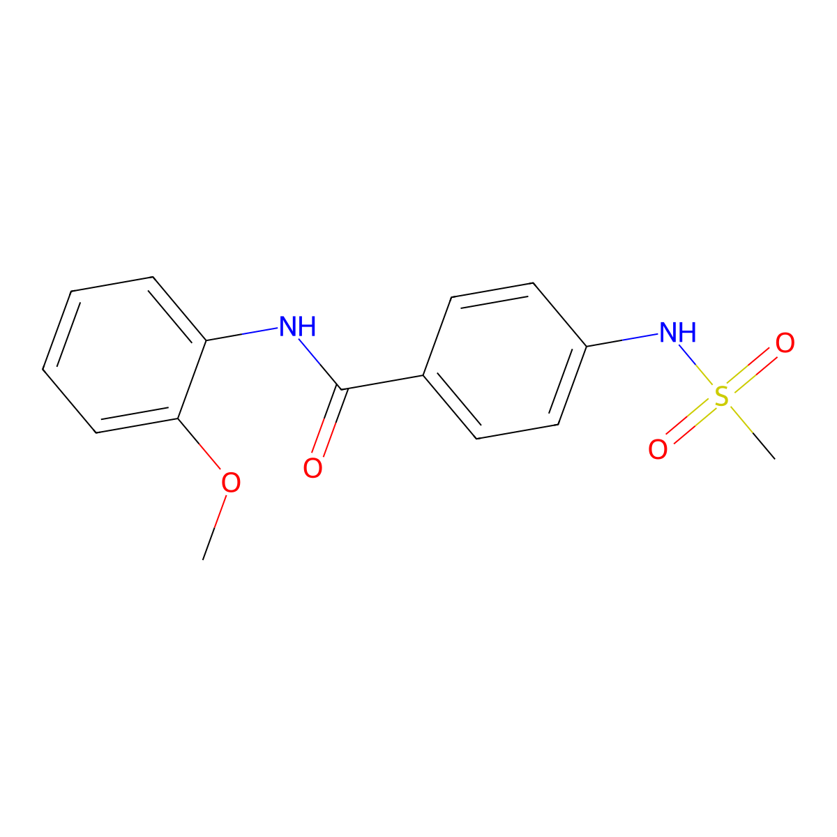 4-(methanesulfonamido)-N-(2-methoxyphenyl)benzamide molecular structure, CAS 713107-24-5