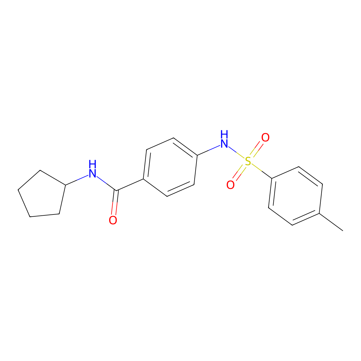 N-cyclopentyl-4-[(4-methylphenyl)sulfonylamino]benzamide molecular structure, CAS 713107-34-7