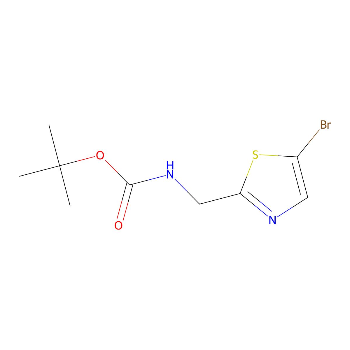 Tert-butyl ((5-bromothiazol-2-yl)methyl)carbamate molecular structure, CAS 713107-42-7