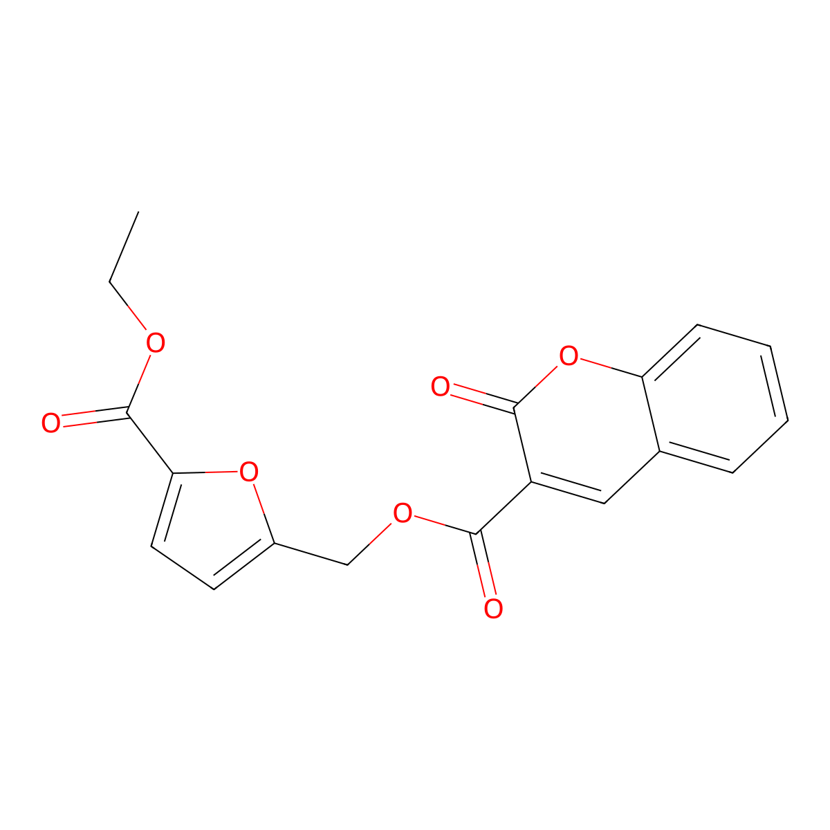 [5-(ethoxycarbonyl)-2-furyl]methyl 2-oxo-2H-chromene-3-carboxylate molecular structure, CAS 713110-75-9