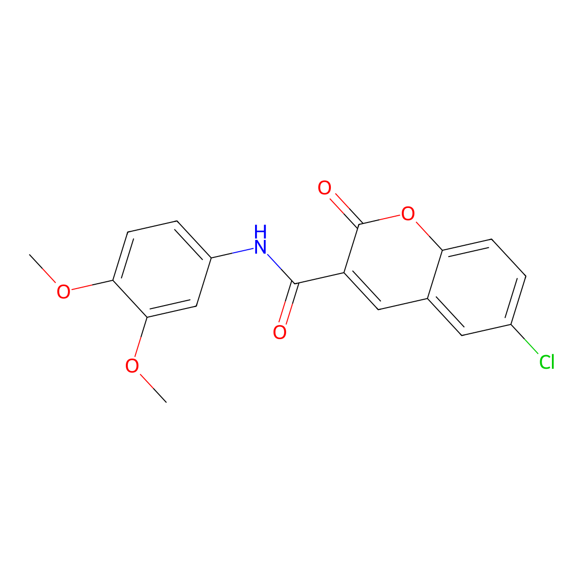 6-chloro-N-(3,4-dimethoxyphenyl)-2-oxo-2H-chromene-3-carboxamide molecular structure, CAS 713110-89-5