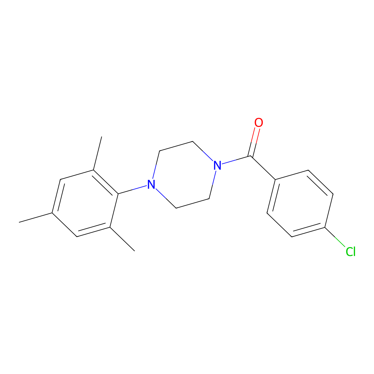 1-(4-Chlorobenzoyl)-4-mesitylpiperazine molecular structure, CAS 713110-93-1