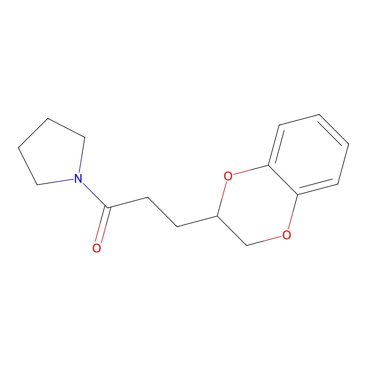 3-(2,3-Dihydro-1,4-benzodioxin-2-yl)-1-(pyrrolidin-1-yl)propan-1-one molecular structure, CAS 713111-43-4
