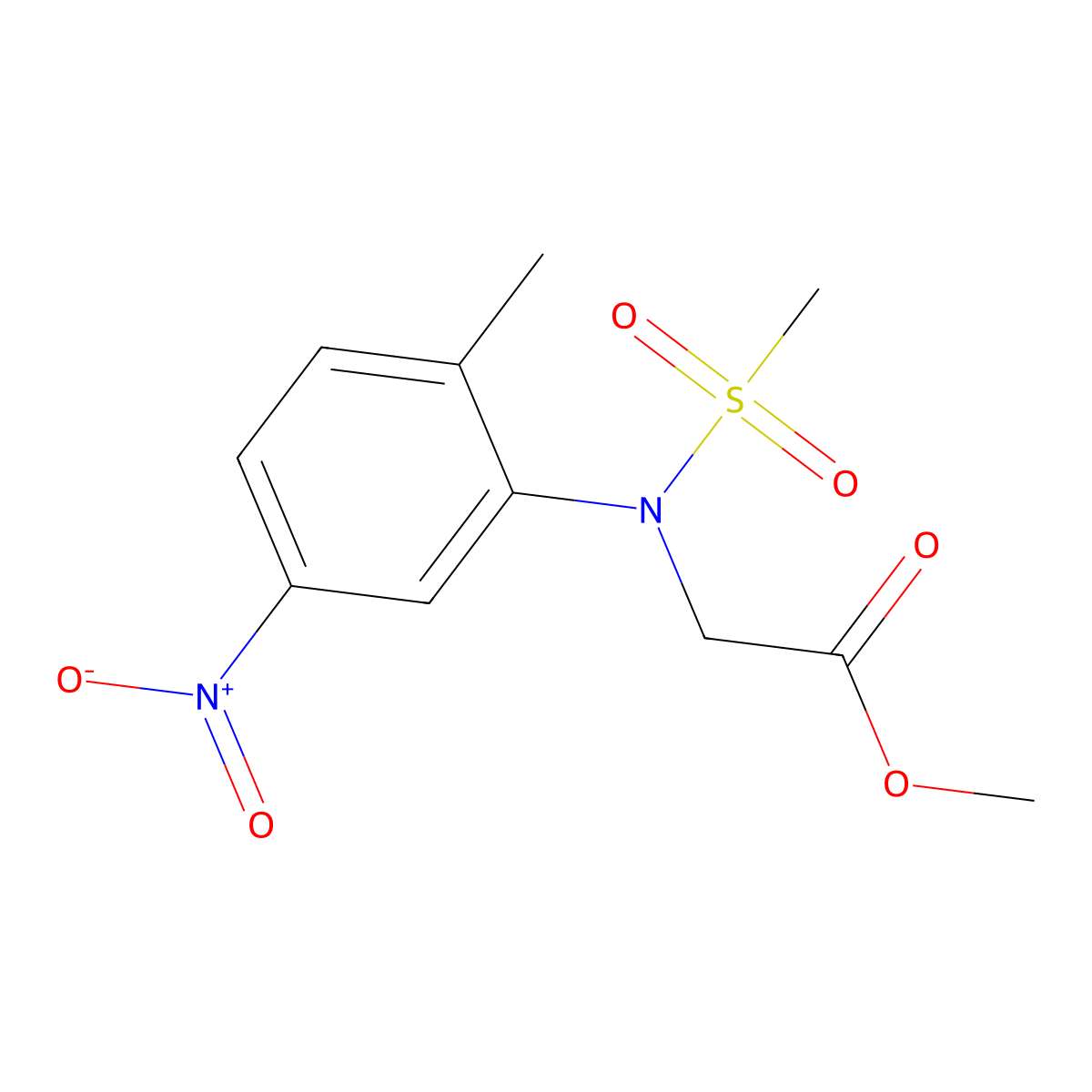 Methyl N-(2-methyl-5-nitrophenyl)-N-(methylsulfonyl)glycinate molecular structure, CAS 713112-12-0