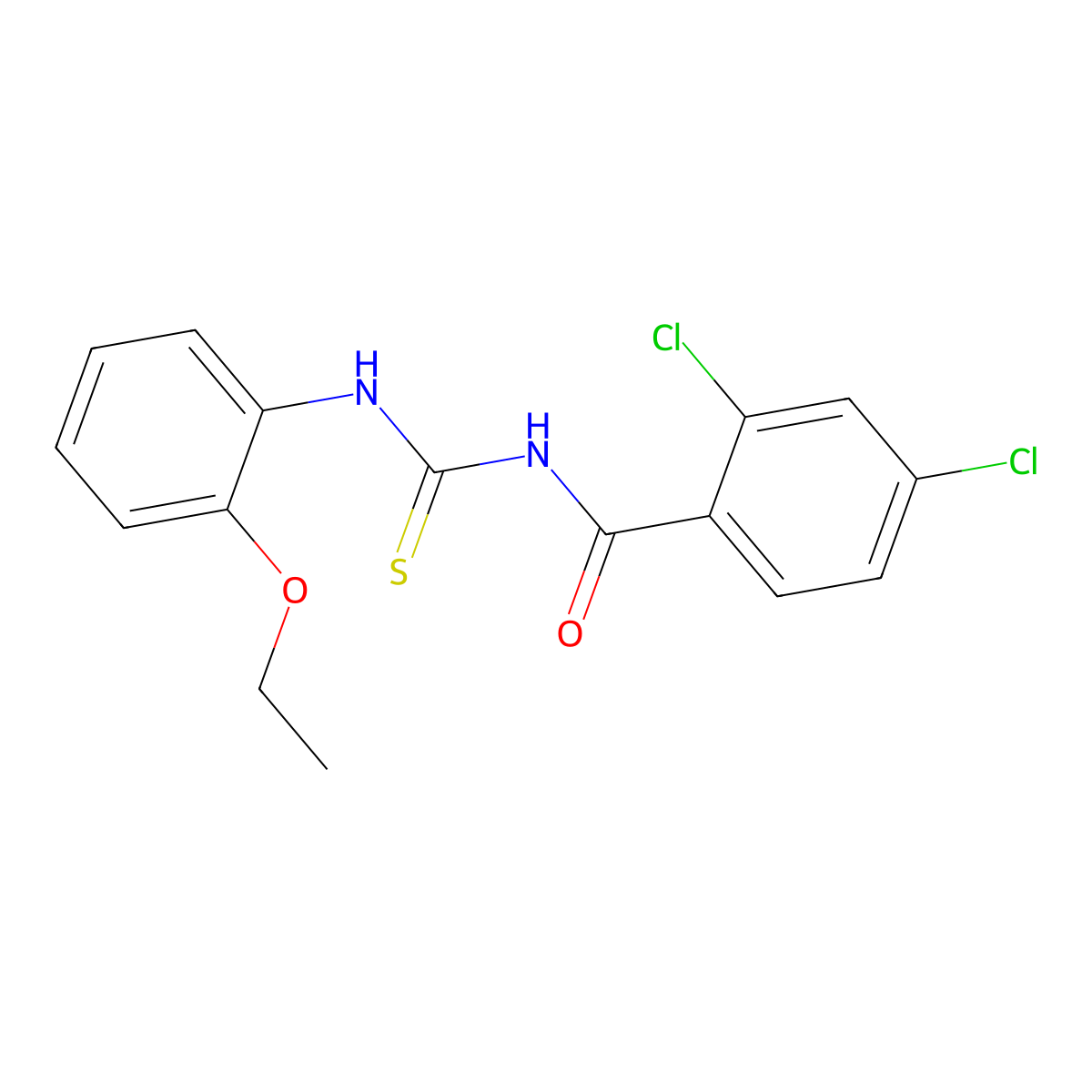 2,4-dichloro-N-[(2-ethoxyphenyl)carbamothioyl]benzamide molecular structure, CAS 713112-15-3