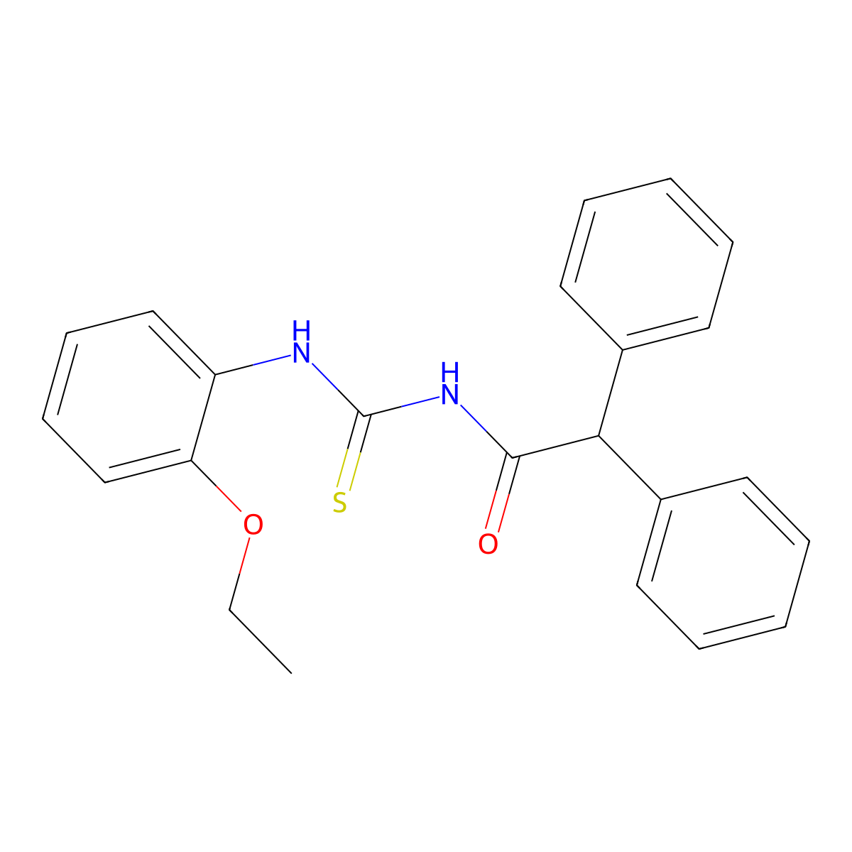 N-[(2-ethoxyphenyl)carbamothioyl]-2,2-diphenylacetamide molecular structure, CAS 713112-18-6