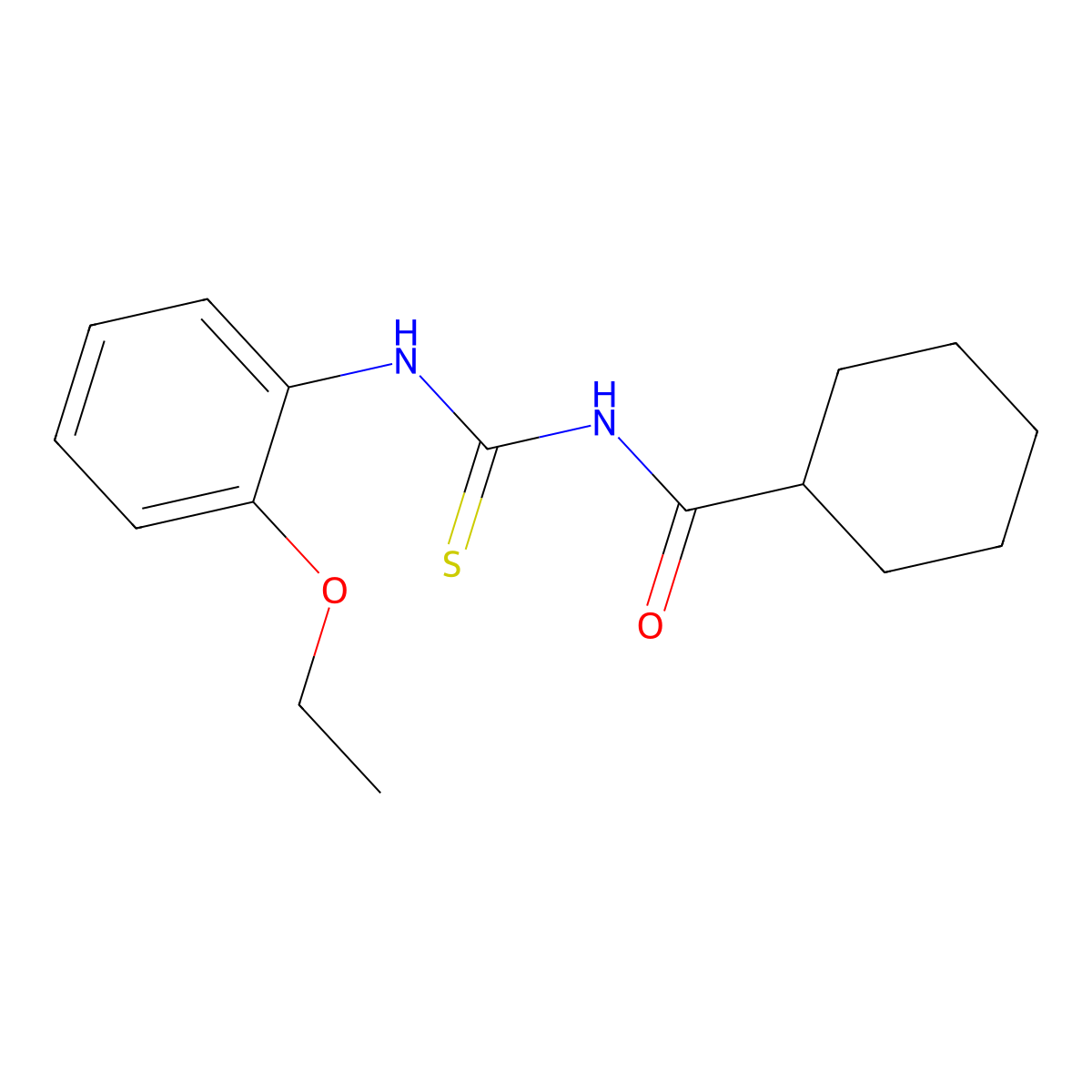 N-[(2-ethoxyphenyl)carbamothioyl]cyclohexanecarboxamide molecular structure, CAS 713112-20-0