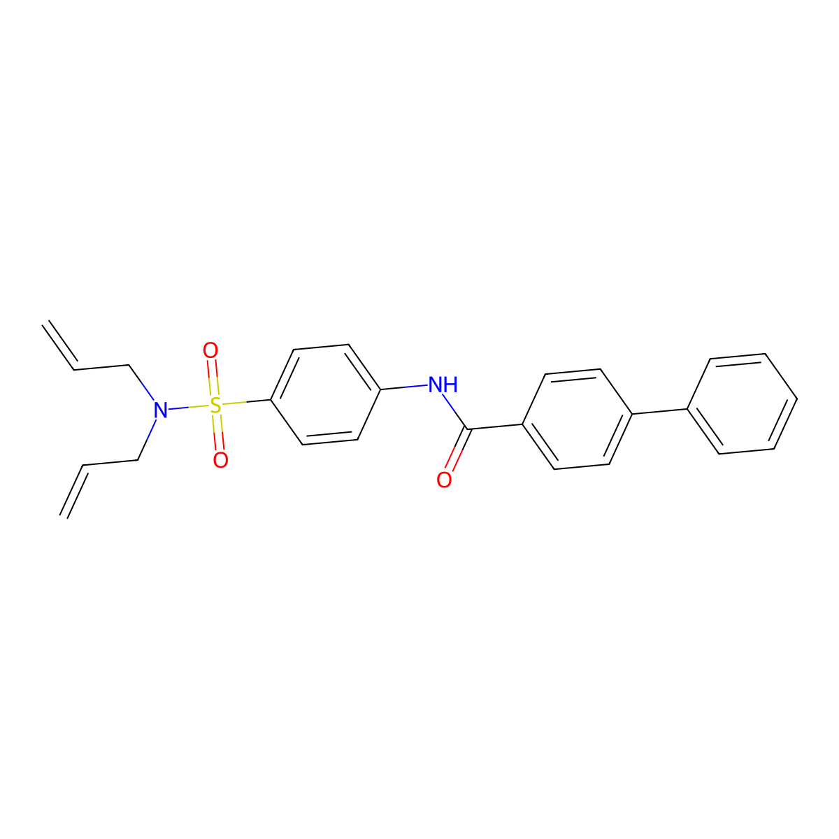 N-[4-[bis(prop-2-enyl)sulfamoyl]phenyl]-4-phenylbenzamide molecular structure, CAS 713112-21-1