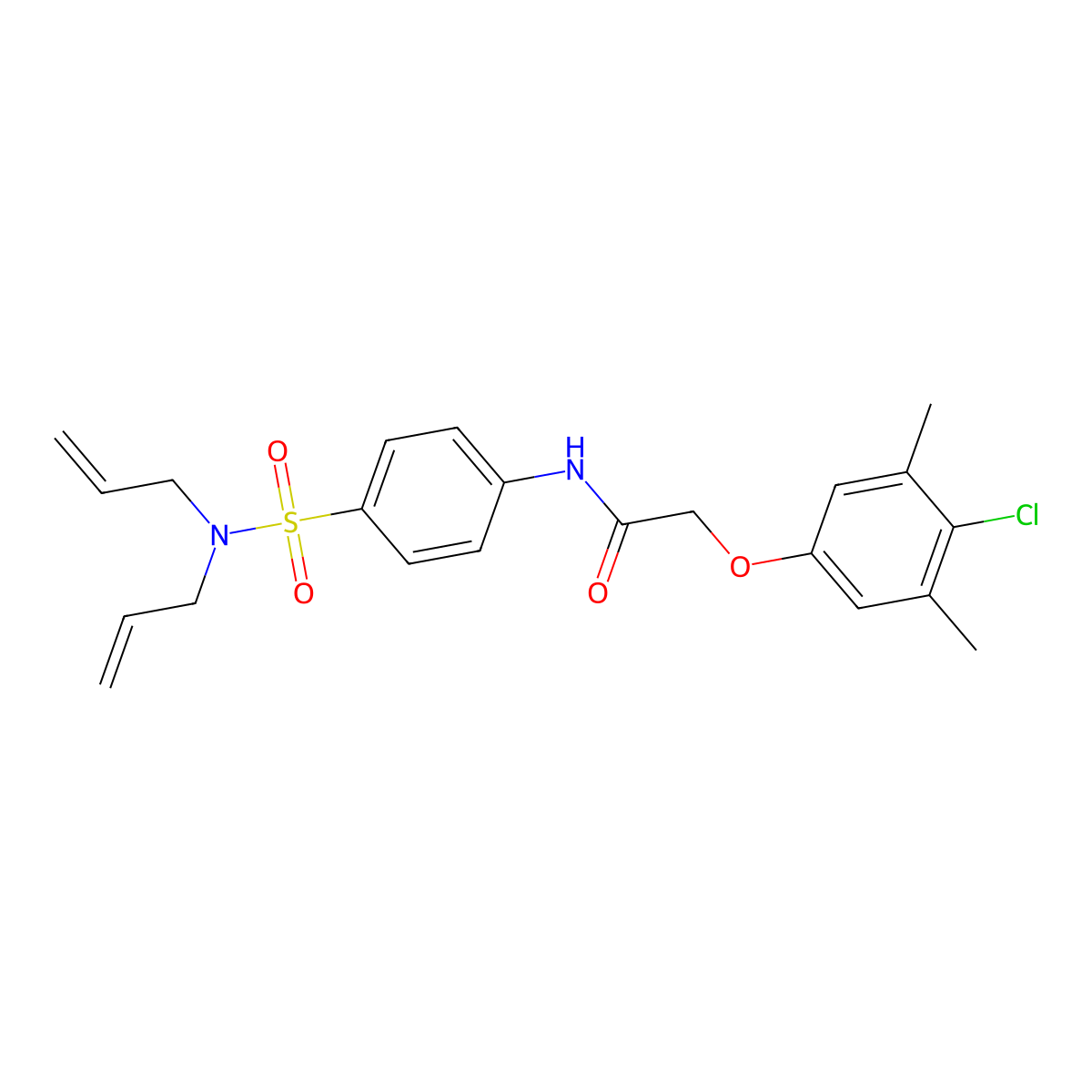 2-(4-chloro-3,5-dimethylphenoxy)-N-{4-[(diallylamino)sulfonyl]phenyl}acetamide molecular structure, CAS 713112-23-3