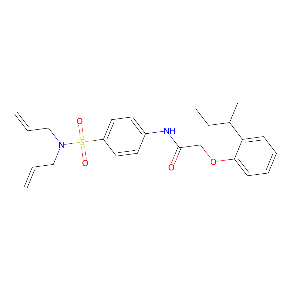 2-(2-sec-butylphenoxy)-N-{4-[(diallylamino)sulfonyl]phenyl}acetamide molecular structure, CAS 713112-24-4