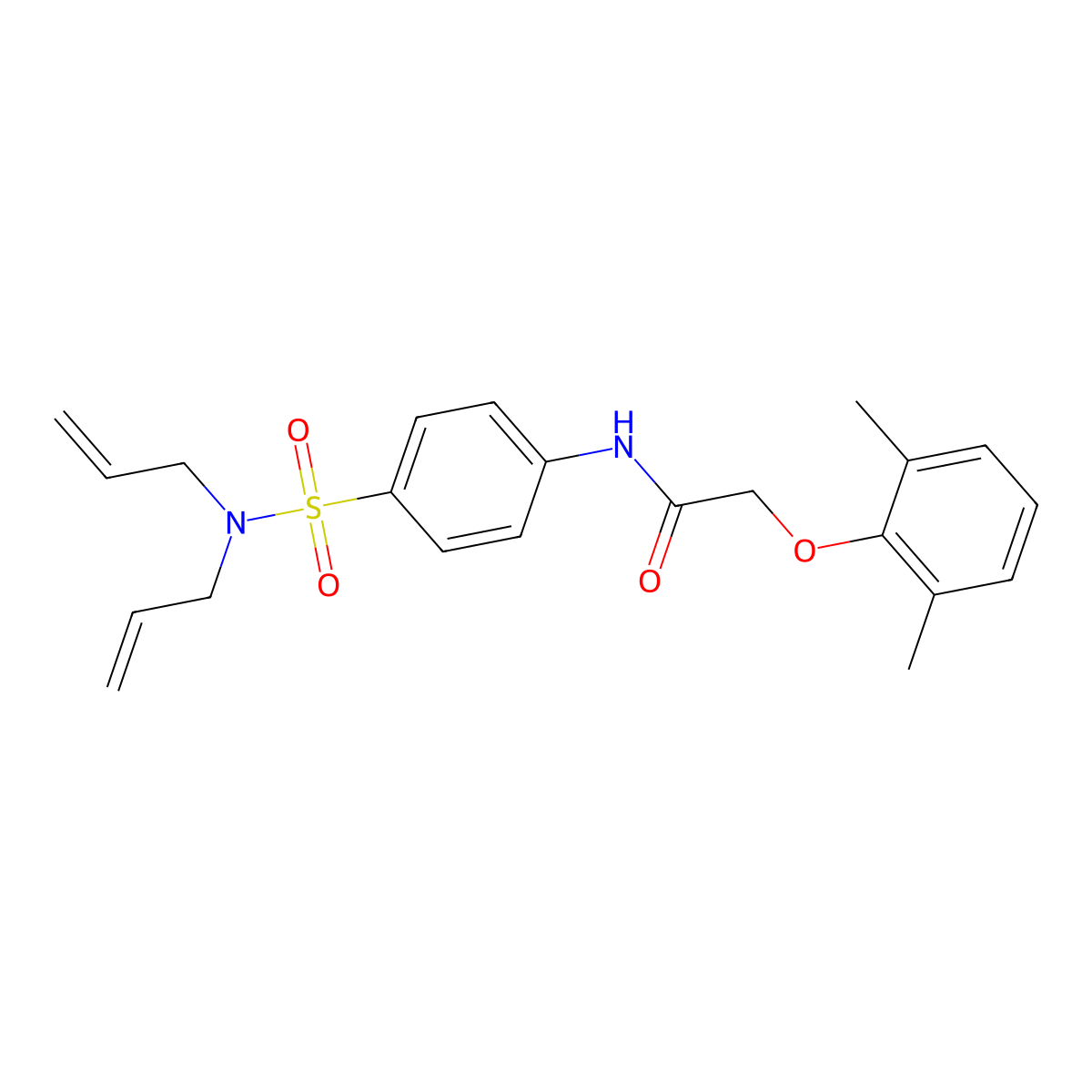 N-{4-[(diallylamino)sulfonyl]phenyl}-2-(2,6-dimethylphenoxy)acetamide molecular structure, CAS 713112-25-5