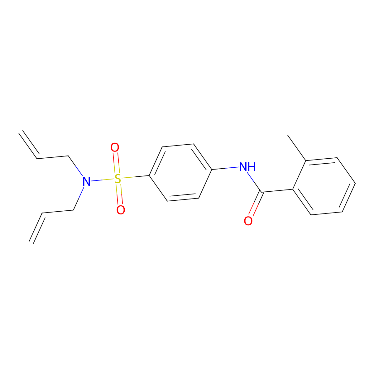 N-{4-[(diallylamino)sulfonyl]phenyl}-2-methylbenzamide molecular structure, CAS 713112-26-6