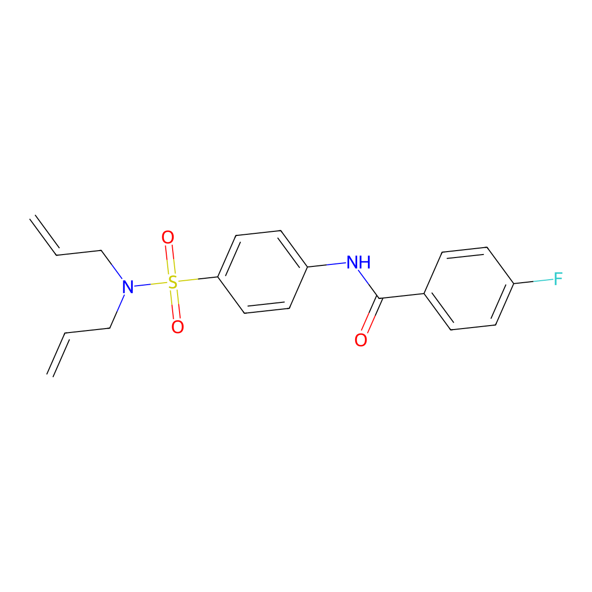 N-{4-[(diallylamino)sulfonyl]phenyl}-4-fluorobenzamide molecular structure, CAS 713112-31-3