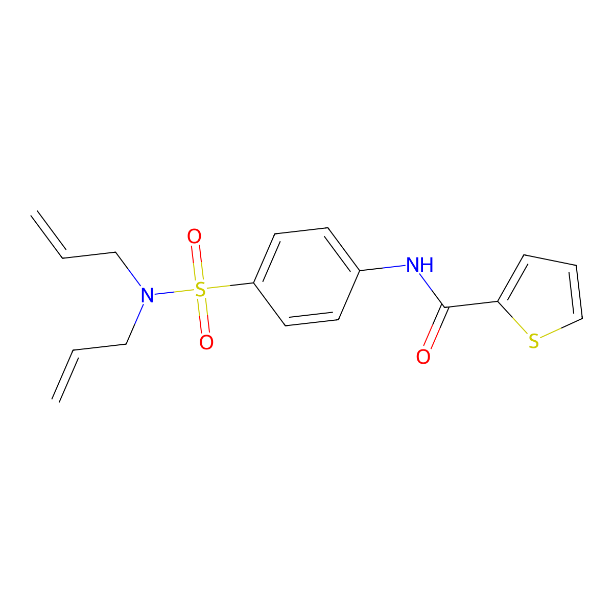 N-{4-[(diallylamino)sulfonyl]phenyl}-2-thiophenecarboxamide molecular structure, CAS 713112-38-0