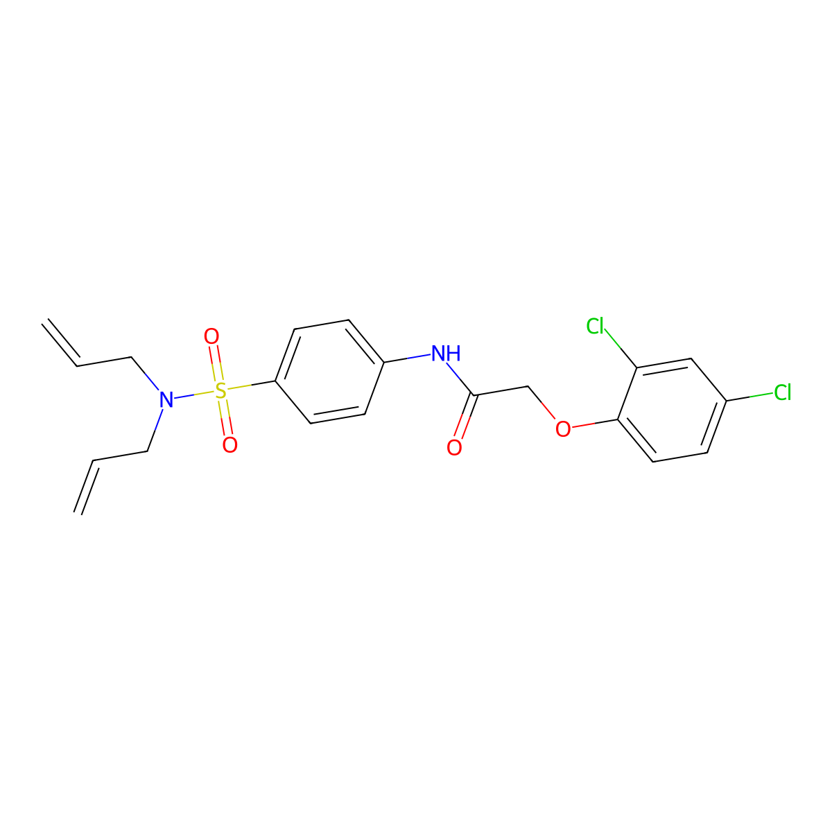 N-{4-[(diallylamino)sulfonyl]phenyl}-2-(2,4-dichlorophenoxy)acetamide molecular structure, CAS 713112-39-1
