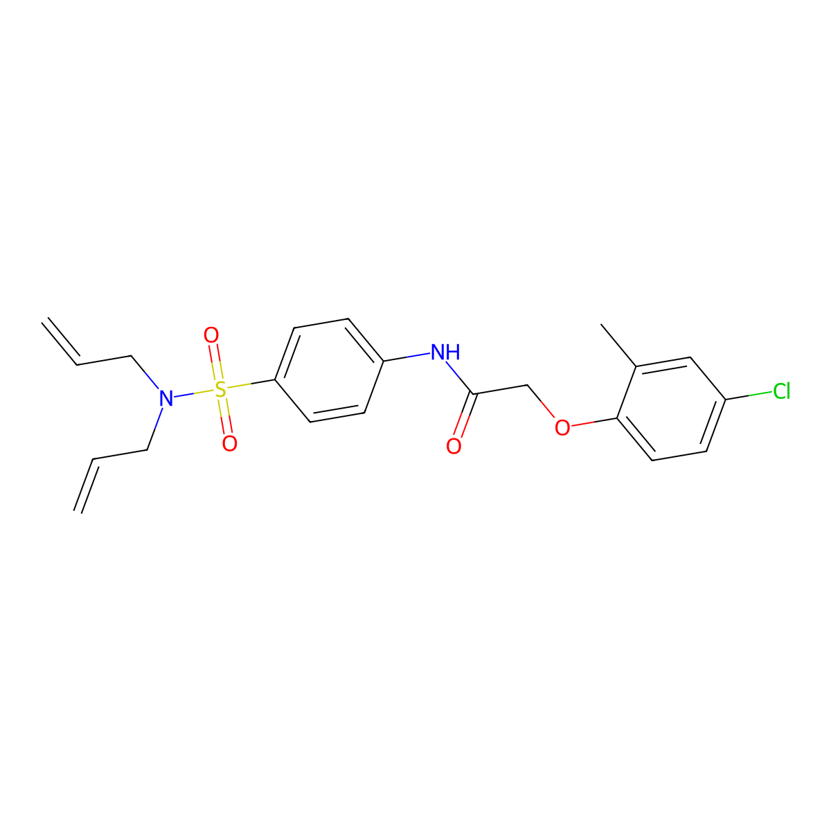2-(4-chloro-2-methylphenoxy)-N-{4-[(diallylamino)sulfonyl]phenyl}acetamide molecular structure, CAS 713112-45-9