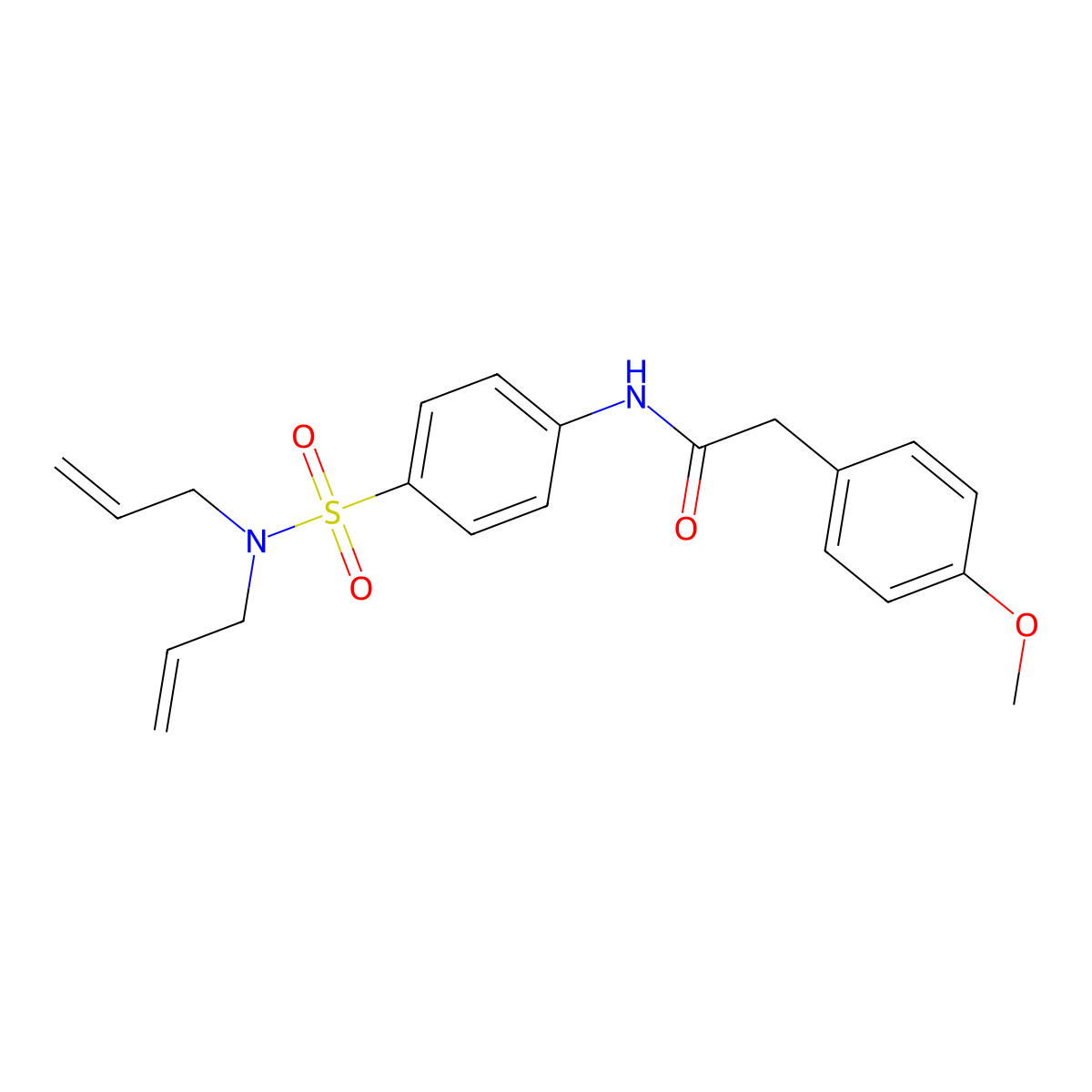 N-{4-[(diallylamino)sulfonyl]phenyl}-2-(4-methoxyphenyl)acetamide molecular structure, CAS 713112-46-0