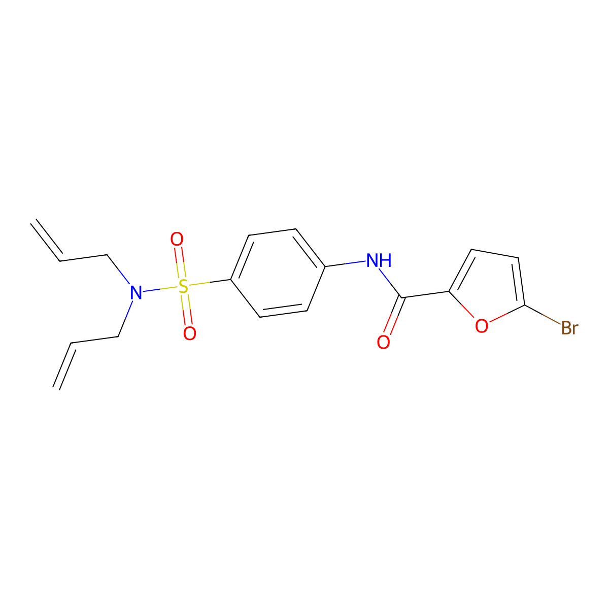 5-bromo-N-{4-[(diallylamino)sulfonyl]phenyl}-2-furamide molecular structure, CAS 713112-48-2