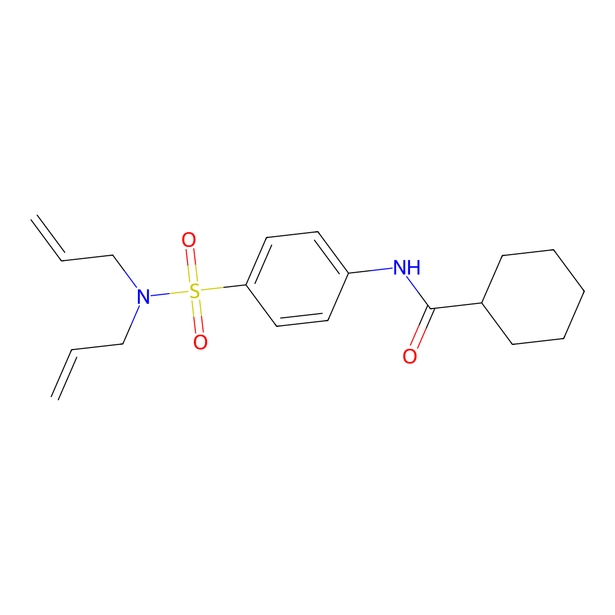 N-{4-[(diallylamino)sulfonyl]phenyl}cyclohexanecarboxamide molecular structure, CAS 713112-50-6