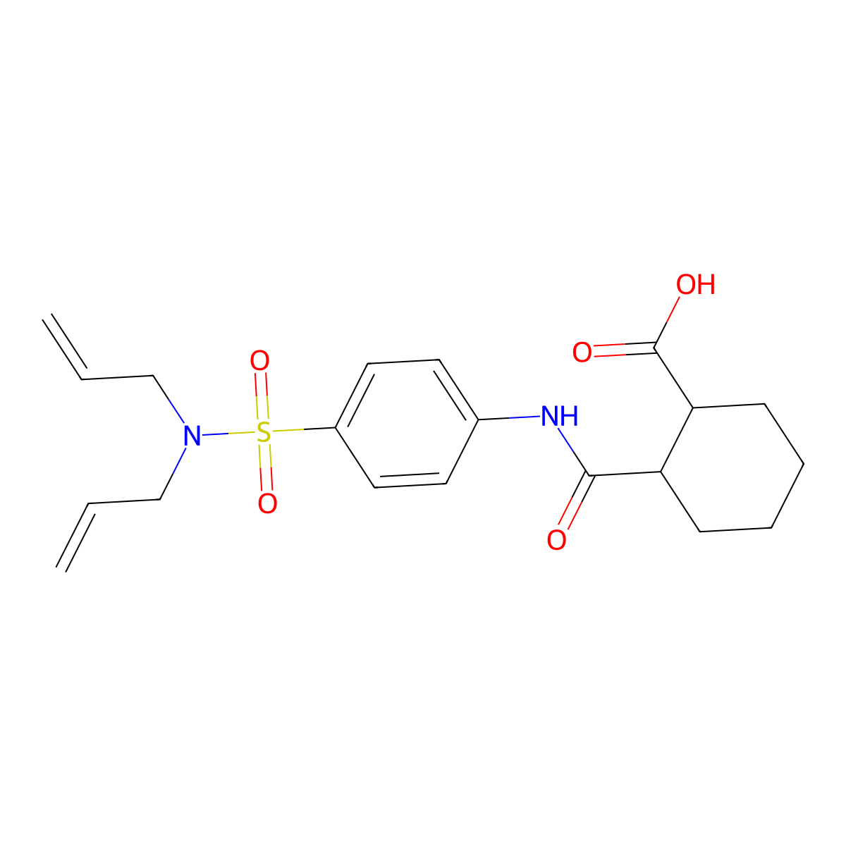 2-({4-[(Diallylamino)sulfonyl]anilino}carbonyl)cyclohexanecarboxylic acid molecular structure, CAS 713112-53-9