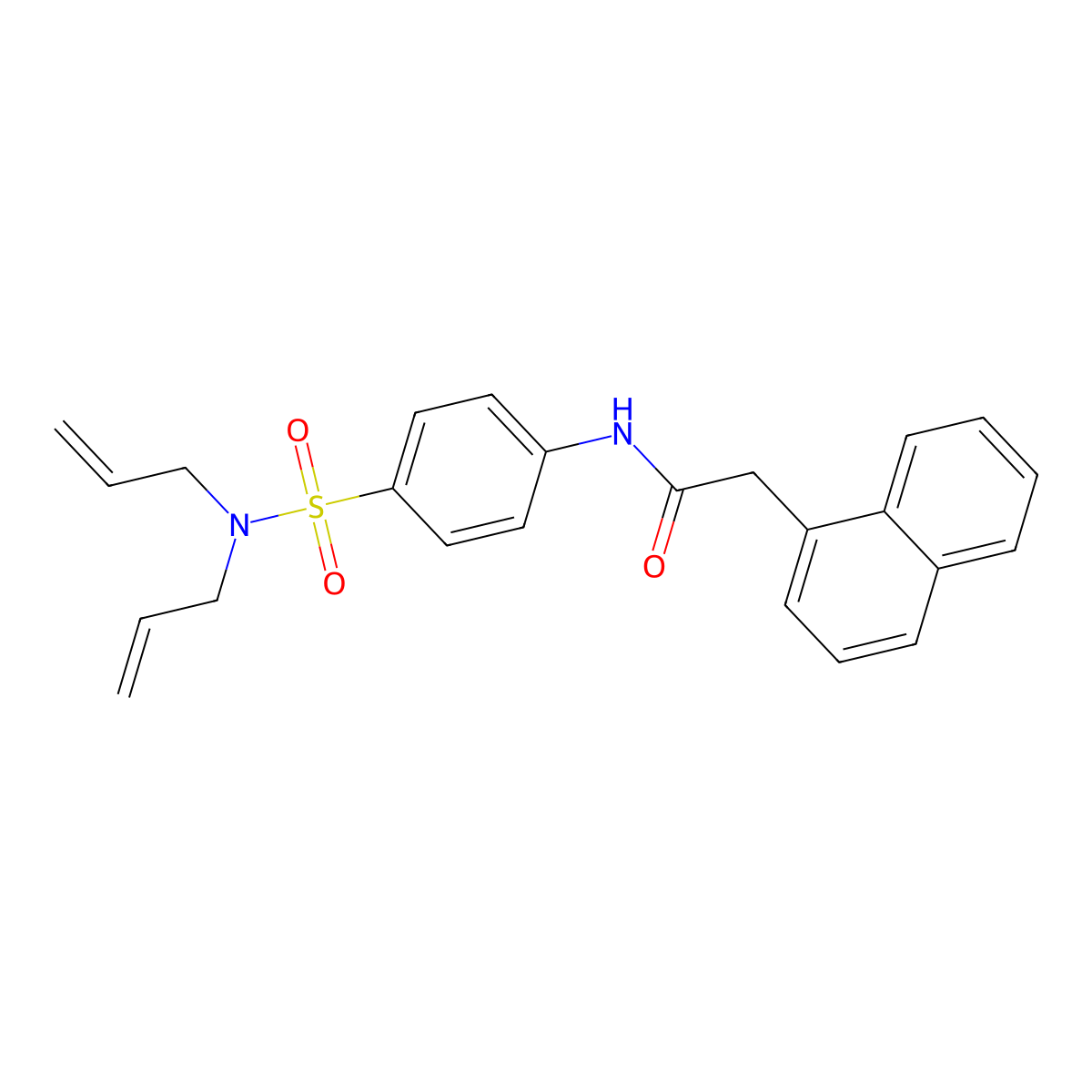N-{4-[(diallylamino)sulfonyl]phenyl}-2-(1-naphthyl)acetamide molecular structure, CAS 713112-54-0