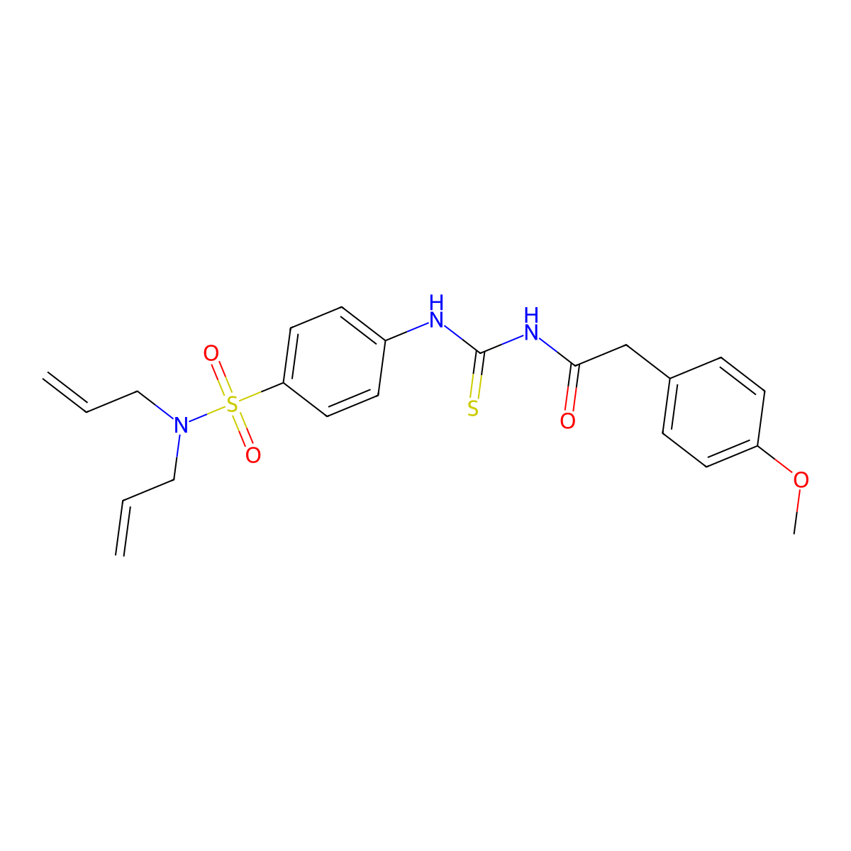 N-[({4-[(diallylamino)sulfonyl]phenyl}amino)carbonothioyl]-2-(4-methoxyphenyl)acetamide molecular structure, CAS 713112-59-5