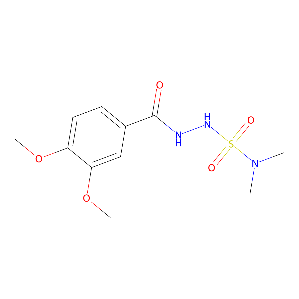 N'-(dimethylsulfamoyl)-3,4-dimethoxybenzohydrazide molecular structure, CAS 713112-65-3