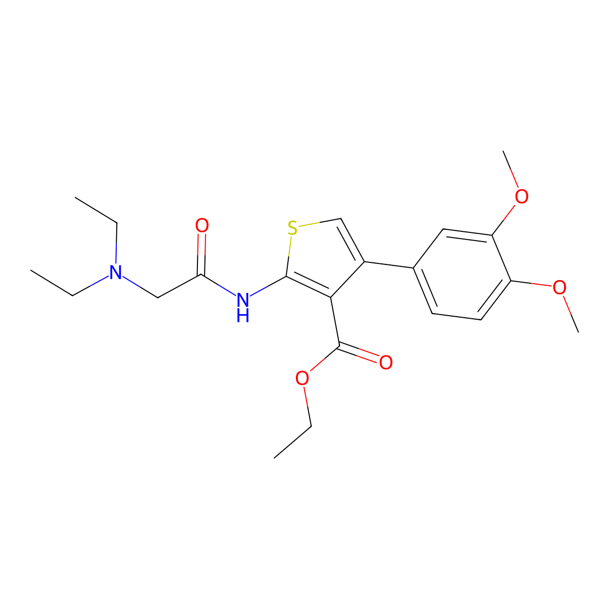 Ethyl 2-(2-(diethylamino)acetamido)-4-(3,4-dimethoxyphenyl)thiophene-3-carboxylate molecular structure, CAS 713112-72-2