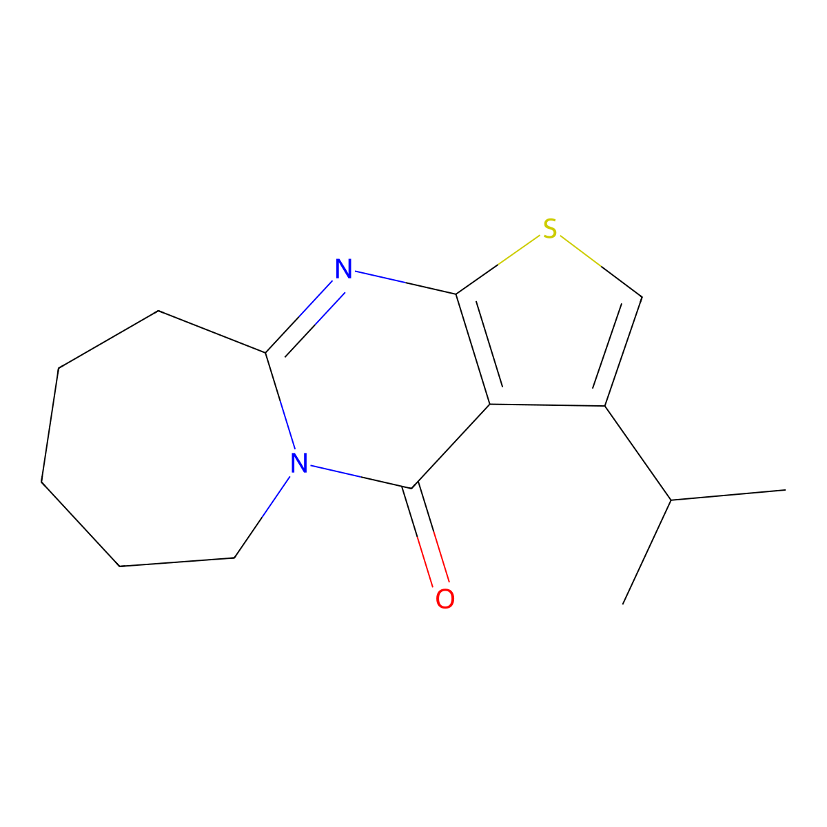 3-isopropyl-7,8,9,10-tetrahydrothieno[2',3':4,5]pyrimido[1,2-a]azepin-4(6H)-one molecular structure, CAS 713112-86-8
