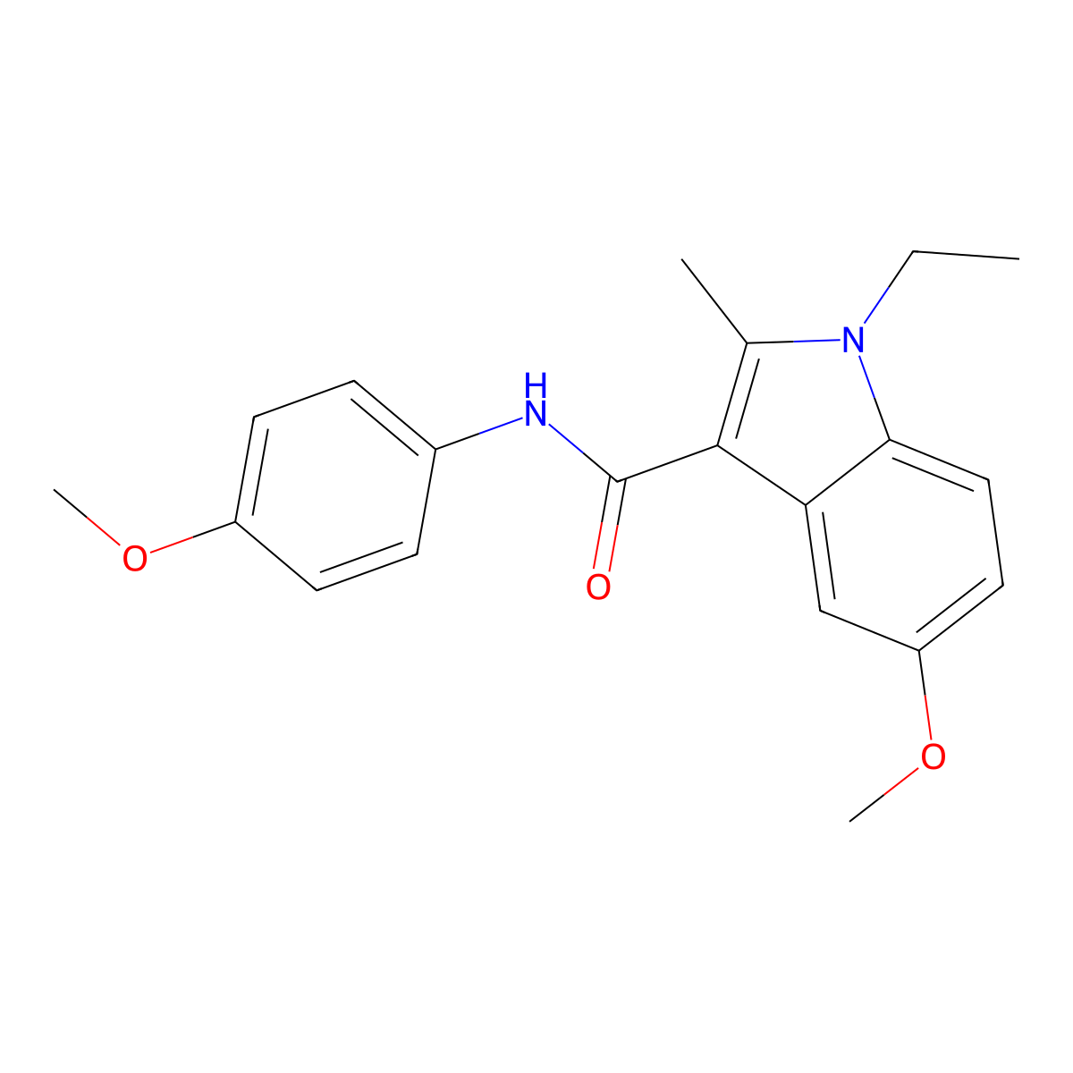 1-ethyl-5-methoxy-N-(4-methoxyphenyl)-2-methylindole-3-carboxamide molecular structure, CAS 713112-96-0