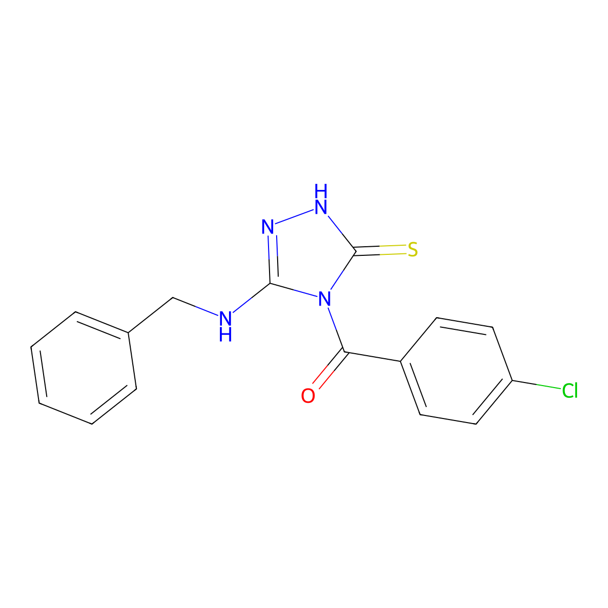 [3-(benzylamino)-5-sulfanylidene-1H-1,2,4-triazol-4-yl]-(4-chlorophenyl)methanone molecular structure, CAS 713112-97-1