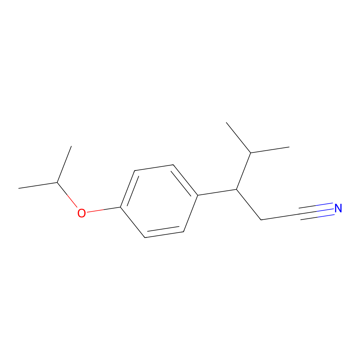 4-Methyl-3-(4-propan-2-yloxyphenyl)pentanenitrile molecular structure, CAS 713114-07-9