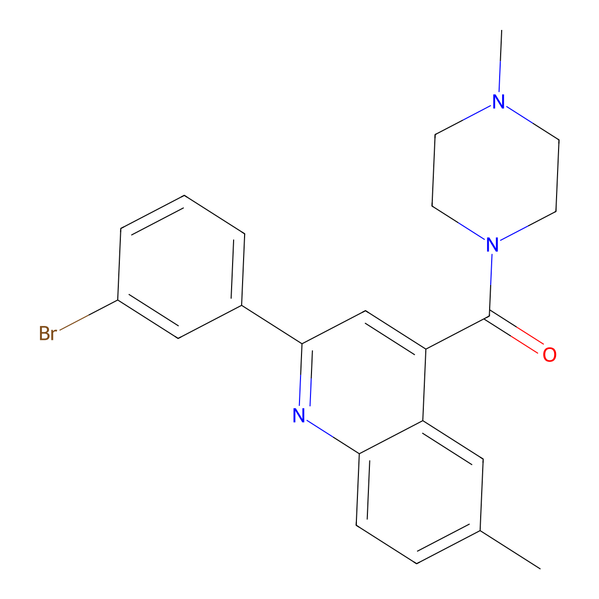 [2-(3-Bromophenyl)-6-methylquinolin-4-yl]-(4-methylpiperazin-1-yl)methanone molecular structure, CAS 713114-74-0