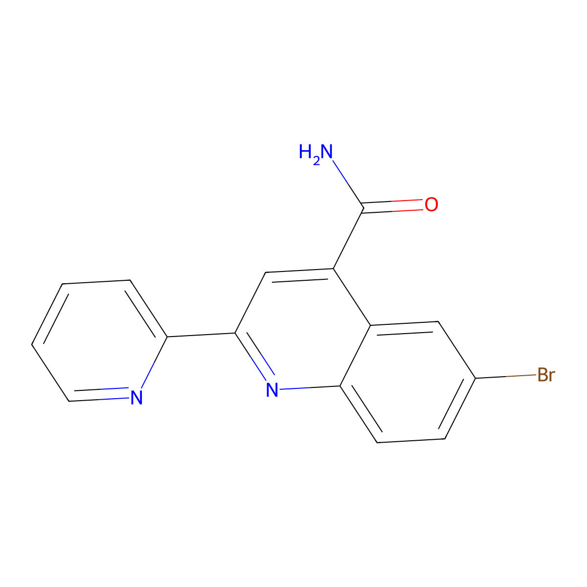6-Bromo-2-pyridin-2-ylquinoline-4-carboxamide molecular structure, CAS 713114-81-9