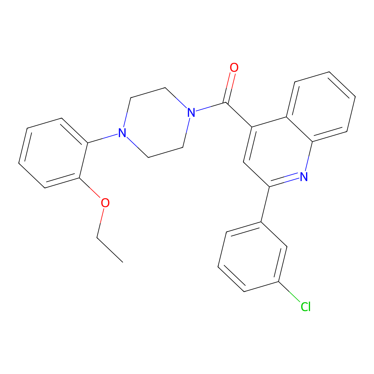 [2-(3-Chlorophenyl)quinolin-4-yl]-[4-(2-ethoxyphenyl)piperazin-1-yl]methanone molecular structure, CAS 713117-28-3