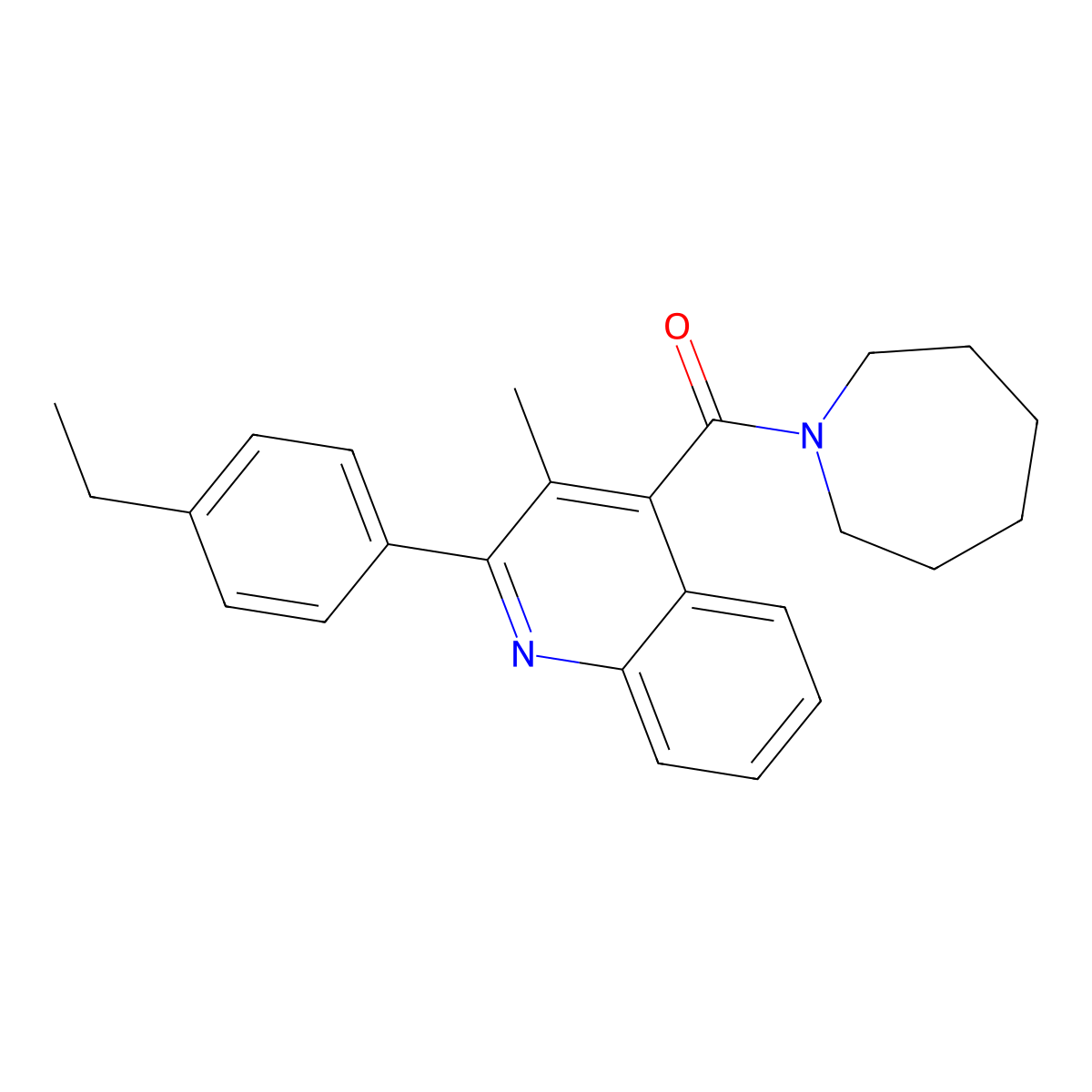 Azepan-1-yl-[2-(4-ethylphenyl)-3-methylquinolin-4-yl]methanone molecular structure, CAS 713117-56-7