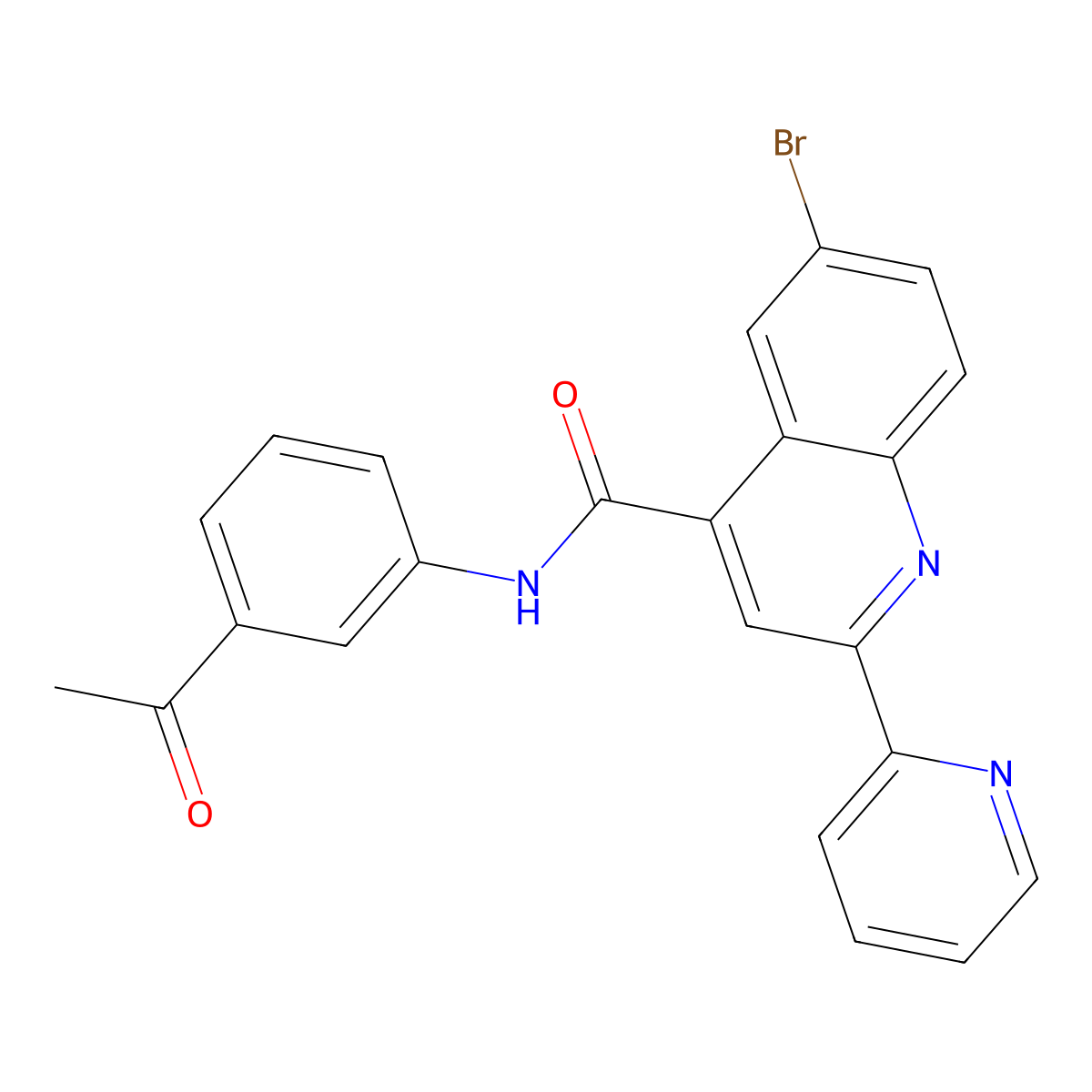 N-(3-acetylphenyl)-6-bromo-2-pyridin-2-ylquinoline-4-carboxamide molecular structure, CAS 713117-58-9