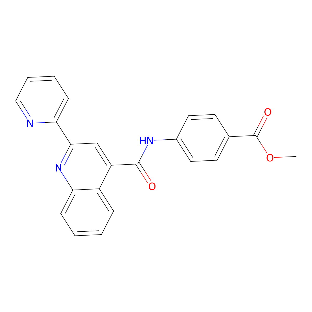 4-[[Oxo-[2-(2-pyridinyl)-4-quinolinyl]methyl]amino]benzoic acid methyl ester molecular structure, CAS 713117-69-2