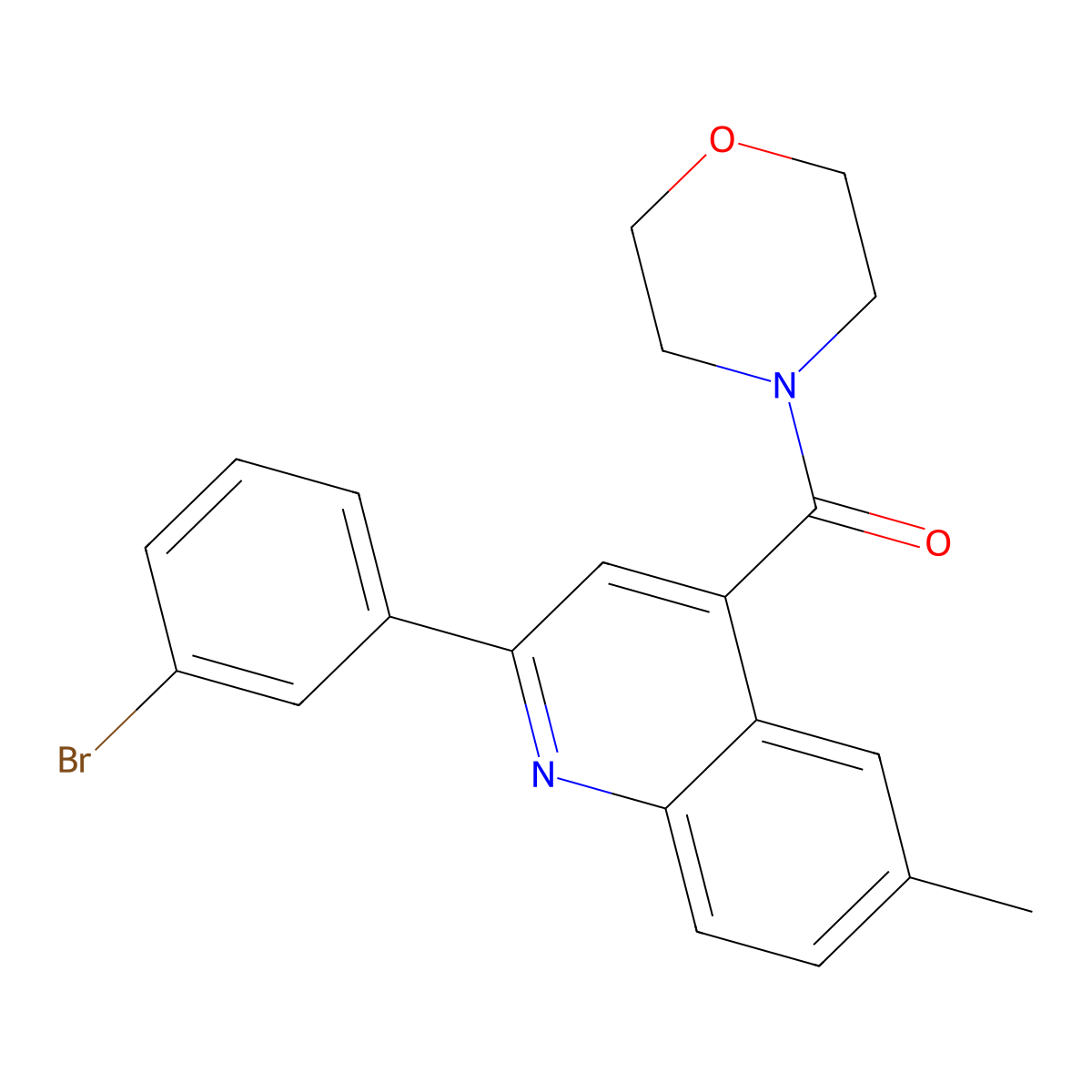 [2-(3-Bromophenyl)-6-methylquinolin-4-yl]-morpholin-4-ylmethanone molecular structure, CAS 713118-04-8