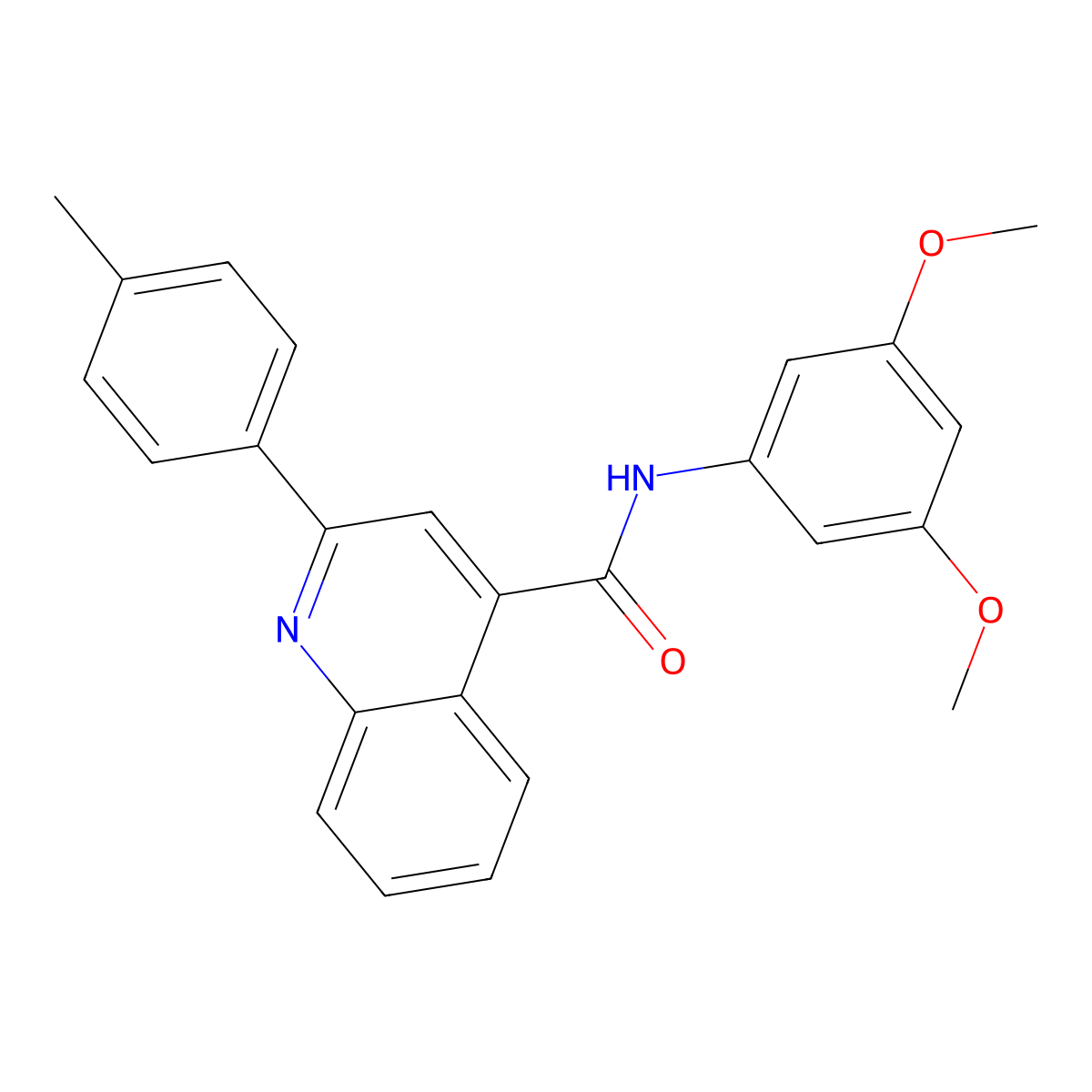 N-(3,5-dimethoxyphenyl)-2-(4-methylphenyl)quinoline-4-carboxamide molecular structure, CAS 713118-61-7