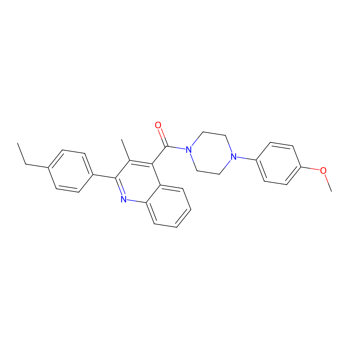 [2-(4-Ethylphenyl)-3-methylquinolin-4-yl]-[4-(4-methoxyphenyl)piperazin-1-yl]methanone molecular structure, CAS 713119-43-8