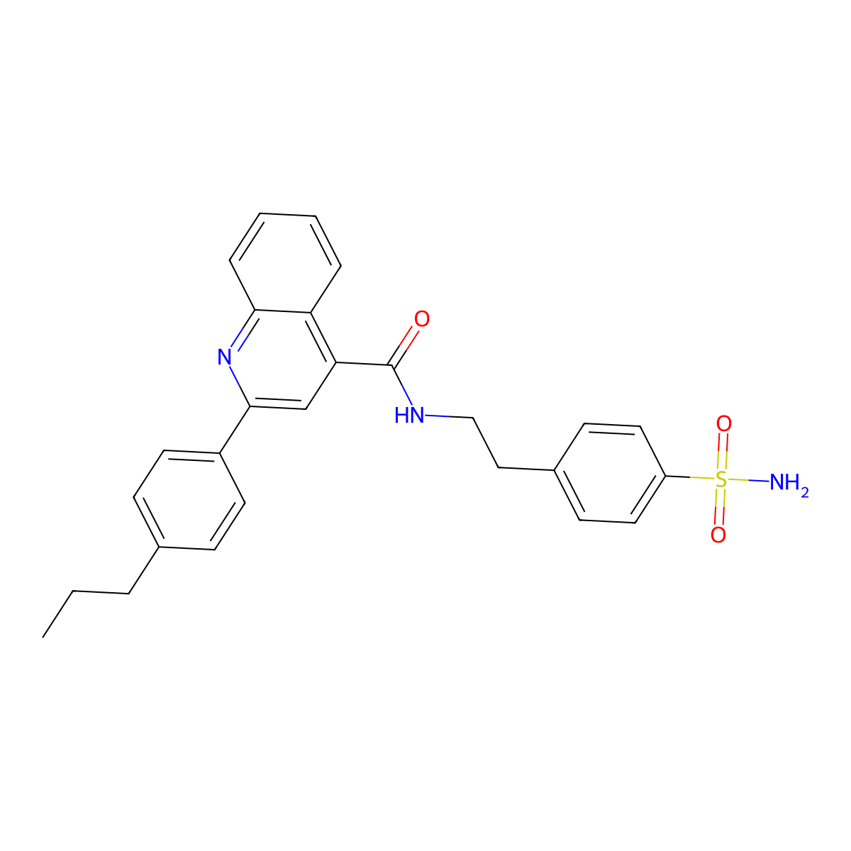 2-(4-propylphenyl)-N-[2-(4-sulfamoylphenyl)ethyl]-4-quinolinecarboxamide molecular structure, CAS 713119-61-0