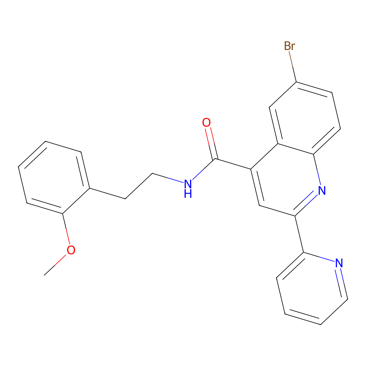 6-bromo-N-[2-(2-methoxyphenyl)ethyl]-2-pyridin-2-ylquinoline-4-carboxamide molecular structure, CAS 713119-98-3