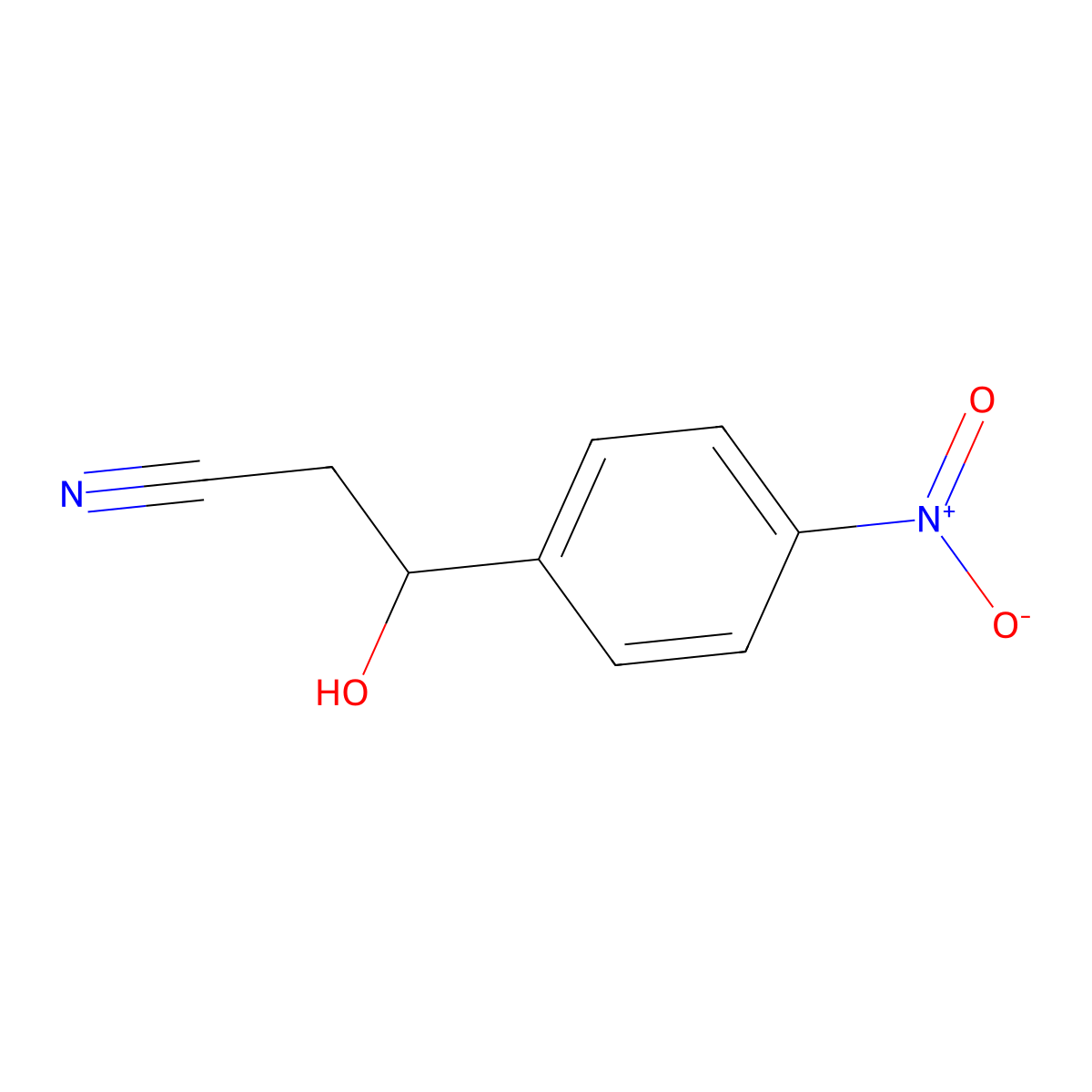 beta-Hydroxy-4-nitrobenzenepropanenitrile molecular structure, CAS 71312-64-6