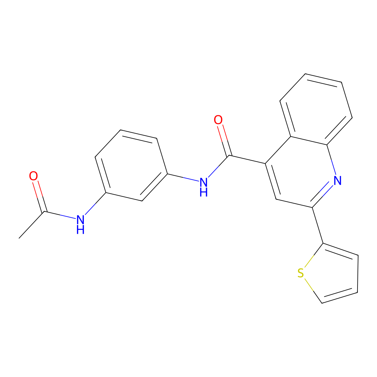 N-(3-acetamidophenyl)-2-thiophen-2-ylquinoline-4-carboxamide molecular structure, CAS 713121-07-4