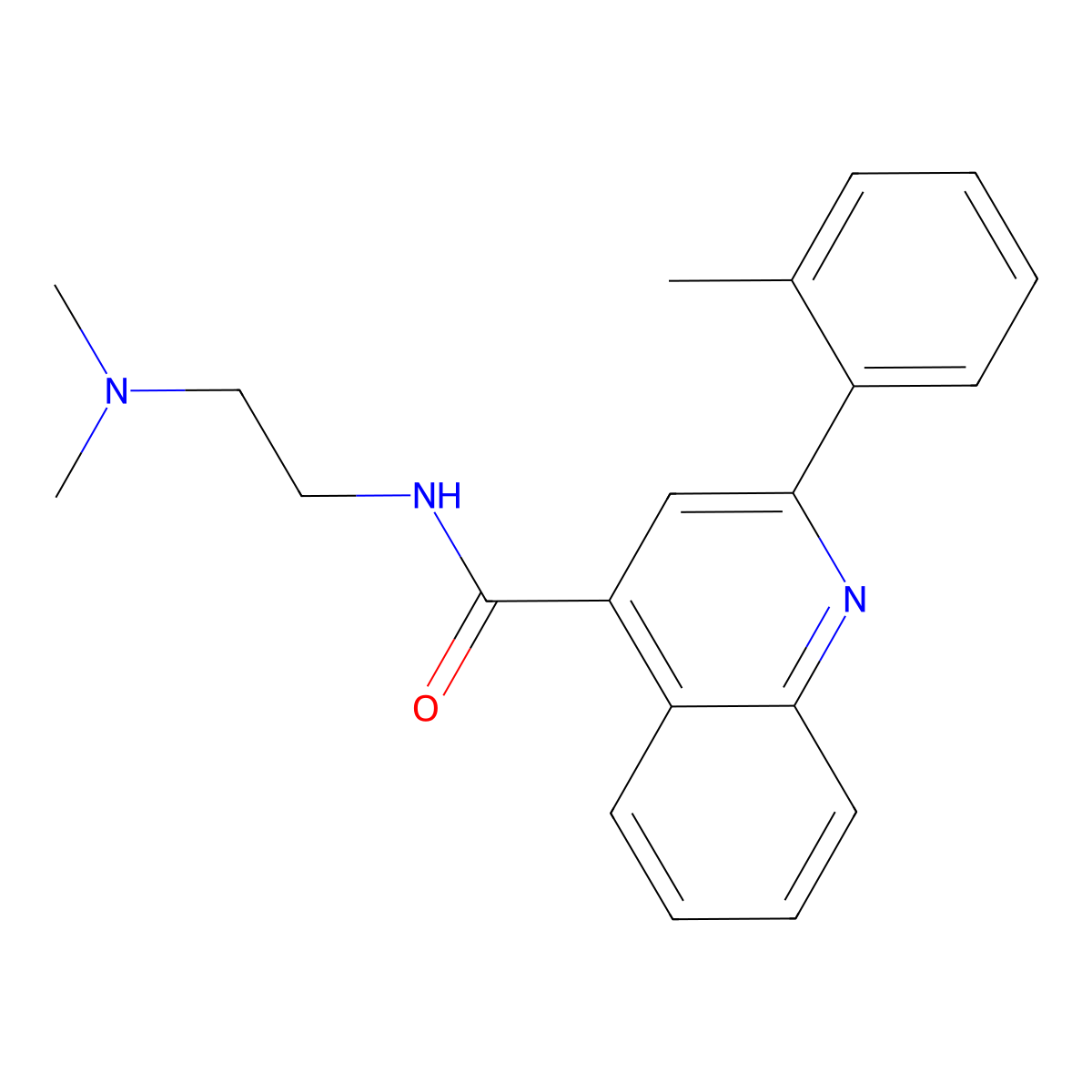 N-[2-(dimethylamino)ethyl]-2-(2-methylphenyl)quinoline-4-carboxamide molecular structure, CAS 713121-18-7